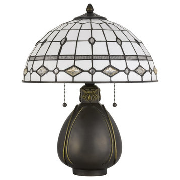 Tiffany 2 Light Table Lamp in Dark Bronze
