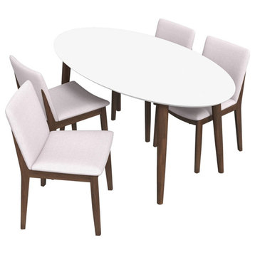 Killian Mid Century Modern Solid Wood 5 Piece Furniture Set