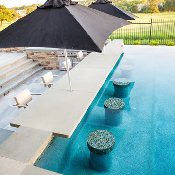 Modern Straight Line with Swim Up Bar