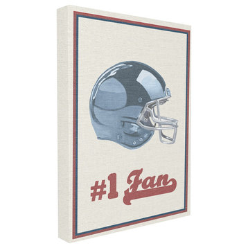 Number 1 Football Fan, 16"x20", Stretched Canvas Wall Art