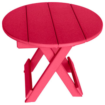 Phat Tommy Round Folding Side Table, Cranberry