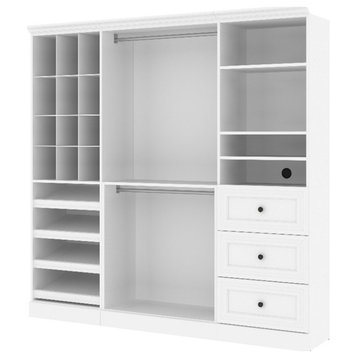 Bestar Versatile 86"W Engineered Wood Closet System with Drawers in White