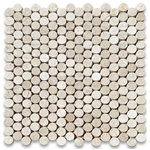 Stone Center Online - Crema Marfil Marble 3/4 inch Penny Round Mosaic Tile Polished, 1 sheet - Premium Grade 3/4 inch Quarter Round Crema Marfil Marble Mosaic Tile. Spain Crema Marfil Marble Polished 3/4 in. Round Mosaic Wall and Floor Tiles are perfect for any residential / commercial projects. The Crema Marfil Marble Penny Round Mosaic Tile can be used for kitchen backsplash, bathroom flooring, shower surround, dining room, entryway, corridor, kitchen backsplash, spa, etc. Our timeless Glossy Crema Marfil Marble Penny Round Waterjet Mosaic Tile with a large selection of coordinating products is available and includes hexagon, herringbone, basketweave mosaics, 12x12, 18x18, 24x24, subway tile, moldings, borders, and more.
