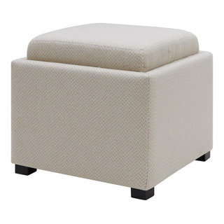 Modern Small Faux PU Leather Footstool Ottoman Footrest Stool Seat Chair  Foot Stool,Ivory