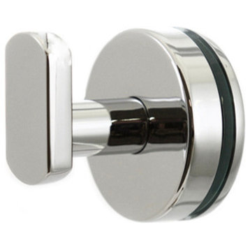Anello Collection Glass Mounted Robe Hook, Polished Chrome