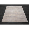 Alistaire Gray/Beige Striped Transitional High-Low Area Rug, 7'9" X 9'9"