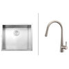 Ruvati RVC2593 Stainless Steel Kitchen Sink and Stainless Steel Faucet Set