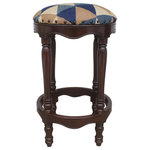 Bareens Designer Rugs - Shabby Chic Kilim Wood Bar Stool Jeffrey 18"x18"x32" - Stylish sophisticated and out-of-ordinary handmade bar stool crafted by skilled artisans using vegetable-dyed hand-woven Tribal Kilim wool rug and wood is a multi-purpose fashion bar stool that will add dimension, color, and style to your decor. Inspired by geometric motifs in any array of effervescent colors pallet grounds any space with elegance and sophistication.