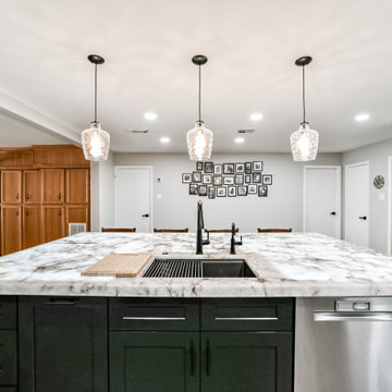 Modern Kitchen Transformation in Baytown Texas ( countertop and light view)
