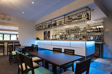 Example of a minimalist home bar design in Other