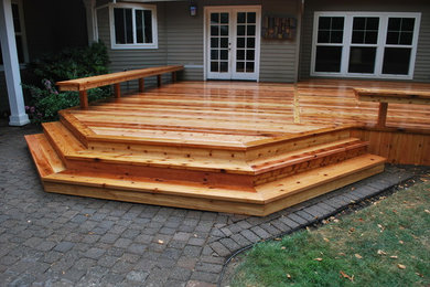 Cedar deck with built in benches