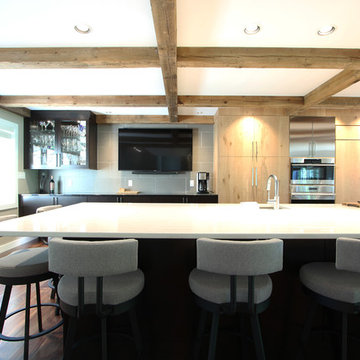 Dry Bar off of Rustic Modern Kitchen