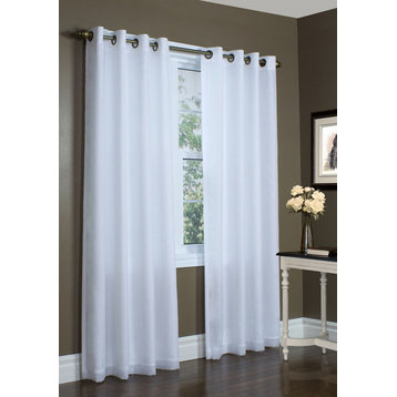 Rhapsody Lined Grommet Curtain Panel 54 x 84 in White
