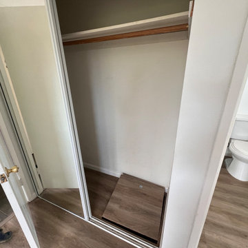 BEFORE! We captured 1/2 the closet to expand the shower