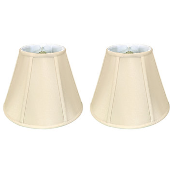 Royal Designs Deep Empire Bell Lamp Shade, Beige, 8x14x11, Set of 2