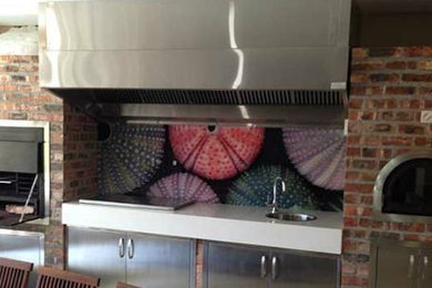 Beach house renovation printed glass
