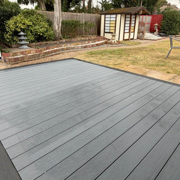 Composite Deck Looking Up to a Garden Room