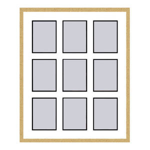 Frames by Mail multimat-58720-aam0114 Triple Square Opening Collage Frame for 5 x 3.5 Photo Gold