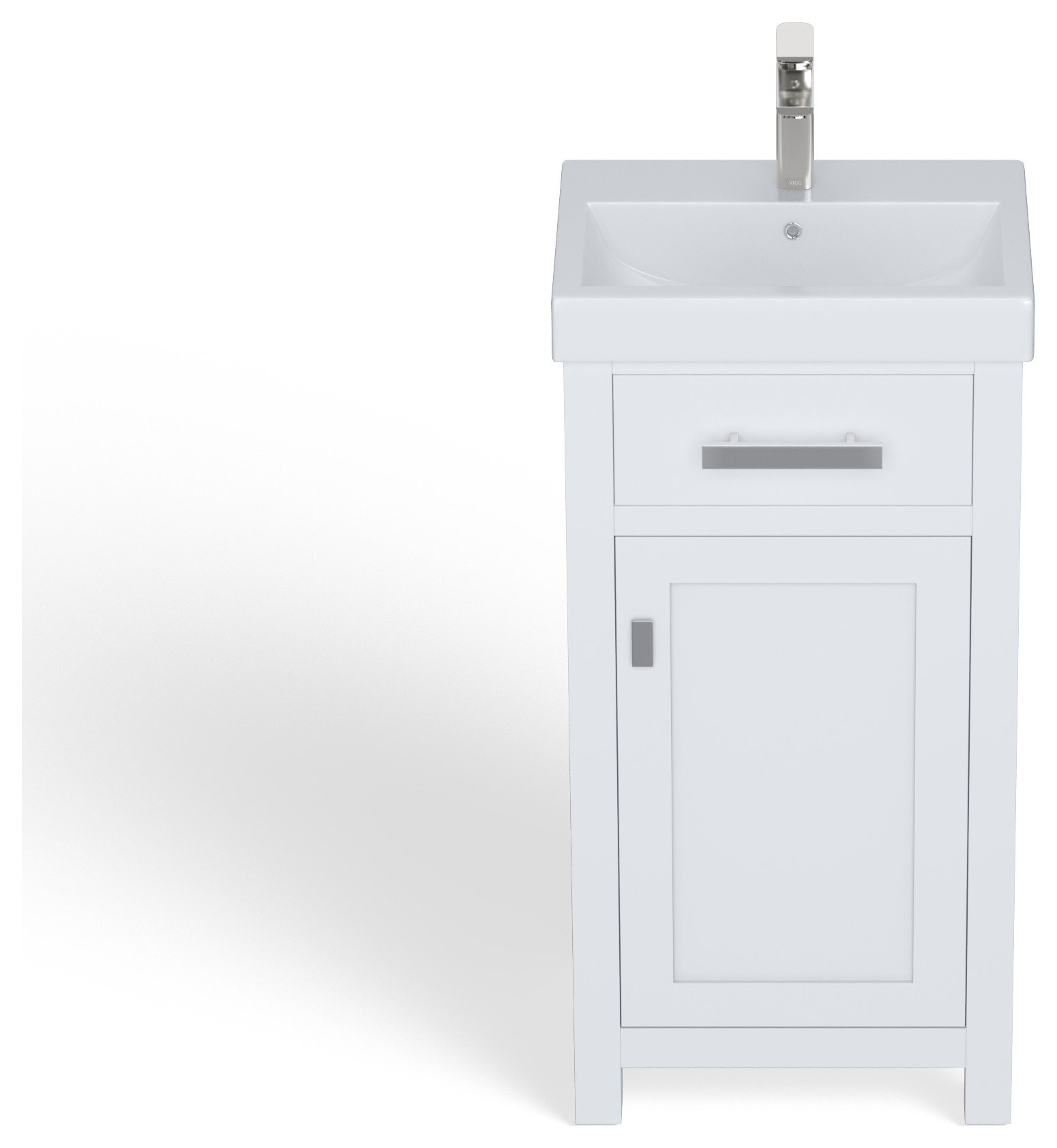 Mia Bathroom Vanity, White, 18", Single Sink