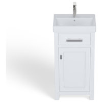 Mia Bathroom Vanity, White, 18", Single Sink