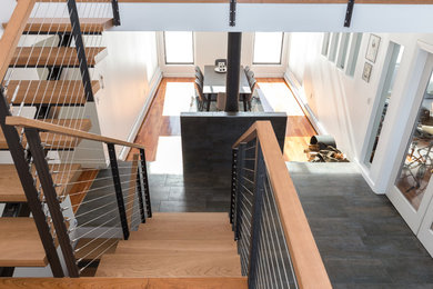 Modern Staircase. Photo by Dwelling Photography