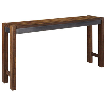 Torjin Long Counter Table, Casual Style, Two-Tone Brown