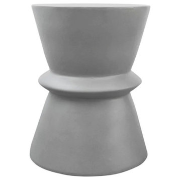 Sarina Modern Gray Concrete Round Stool/ Ottoman