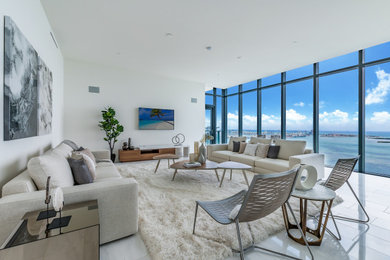 Inspiration for a transitional living room remodel in Miami