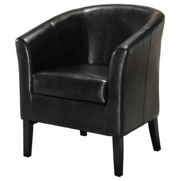 Linon Simon Wood Upholstered Club Chair in Black