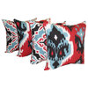 Premier Prints Harford Carmine and Ikat Carmine Decorative Throw Pillows - 4 PK,