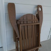 Antique Mahogany Poly Lumber Folding Adirondack Chair With Cup Holder
