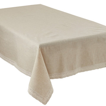 Classic Tablecloth With Lace Border Design, 72"