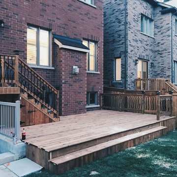 PT Brown Deck with Iron Railing in Richmond Hill