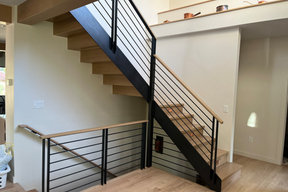 Industrial Modern Steel and Oak Staircase