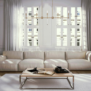 Delaney 5-Light Chandelier, Brass, Crystal Detail
