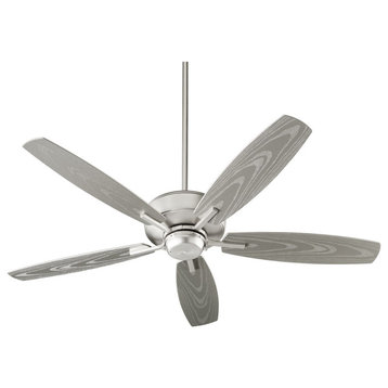 Quorum Breeze 52" Outdoor 5-Blade Patio Ceiling Fan 17052-65 - Satin Nickel