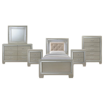 Glamour Youth Twin Platform 6-Piece Bedroom Set