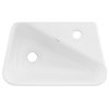 Plaisir 18"x11" Ceramic Wall Hung Sink With Faucet Mount, Right Side