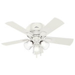 Hunter - Hunter 52152 Crestfield - 42" Ceiling Fan with Light Kit - Subtle farmhouse and vintage details are seen throCrestfield 42" Ceili Fresh White Drifted  *UL Approved: YES Energy Star Qualified: n/a ADA Certified: n/a  *Number of Lights: Lamp: 3-*Wattage:6.5w E26 LED bulb(s) *Bulb Included:Yes *Bulb Type:E26 LED *Finish Type:Fresh White