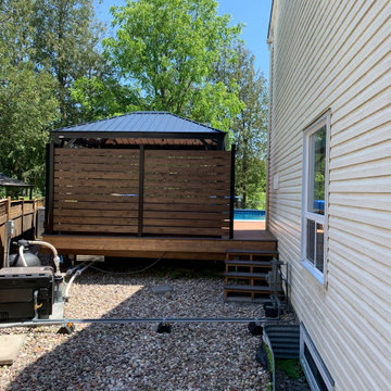 Azek Cypress and Dark hickory deck around pool