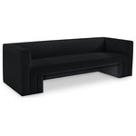 Meridian Furniture - Henson Velvet Upholstered Sofa, Black - Spice up your living room or den with this Henson velvet sofa. This handsome chair has a boxy design that suits any contemporary room with ease. It's covered in rich black velvet that's luxuriously soft to the touch and against the body, making it everyone's favorite seat. The solid wood frame of this modern sofa adds durability, resilience, and long-lasting enjoyment to this sofa, making it look right at home in your up-to-the-minute space.