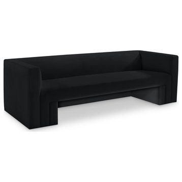 Henson Velvet Upholstered Sofa, Black