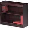 Lorell Panel End Hardwood Veneer Bookcase, 2-Shelf, Mahogany