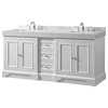 Kingswood Exclusive 72 in. Vanity in White with White Culture Marble Top