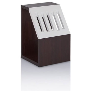 Furniture of America Urich Slatted Wood 1-Shelf End Table in Walnut and White