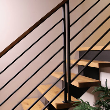 Flat Bar Railing and Floating Staircase, Finger Lakes, NY