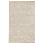 Jaipur Living - Jaipur Living Hassan Handmade Trellis Beige/Cream Area Rug, 8'x11' - Defined by large-scale geometric designs and plush, texture-rich pile, the City collection's hand-tufted construction offers timeless durability and patterned style to contemporary homes. A soft blend of viscose and wool creates soft feel and a hint of luster to the Hassan rug's beige and silver gray mod-inspired lattice motif.