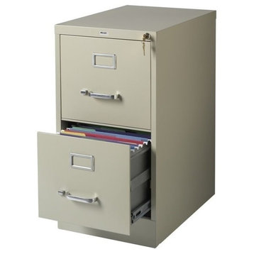 Scranton & Co 22" 2-Drawer Metal Letter Width Vertical File Cabinet in Beige