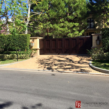 African Mahogany Automatic Driveway Gate