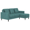 Pemberly Row Reversible Sectional Sofa Couch in Light Green Velvet